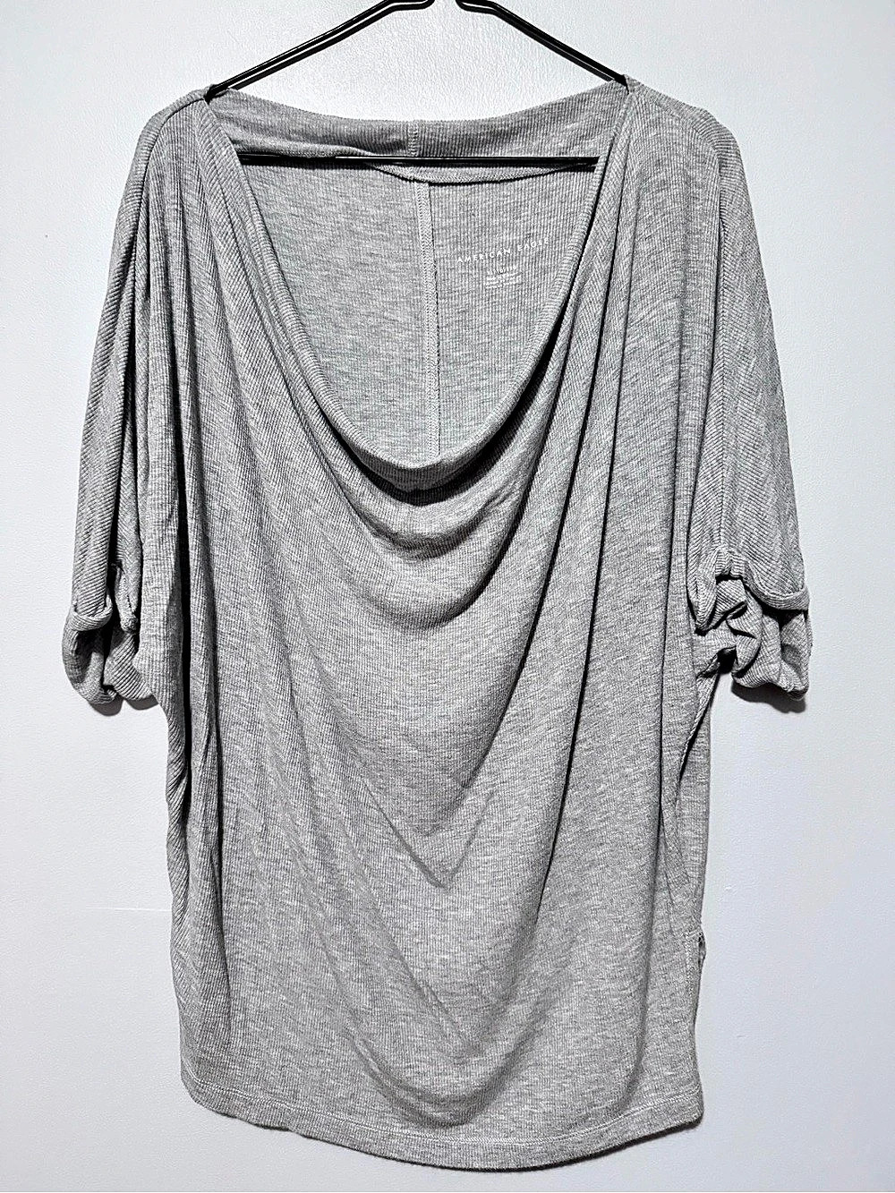American Eagle Gray Draped Neck Tunic Size XL
